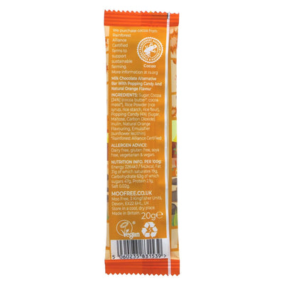 Fairtrade, vegan, & gluten-free Fizzy Orange Bar with popping candy. Perfect for everyday snacking!