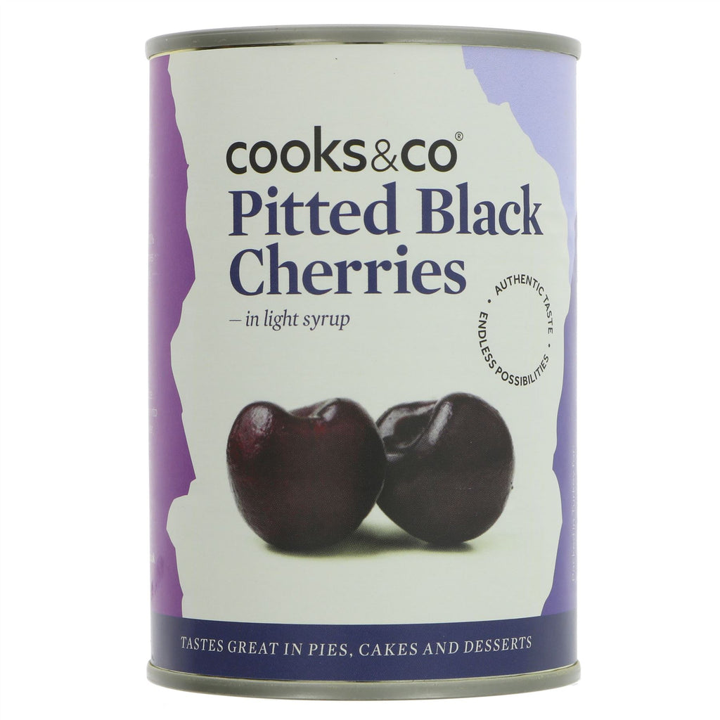 Cooks & Co | Pitted Black Cherries - In Light Syrup | 425g