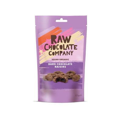 Organic & vegan chocolate-covered raisins by The Raw Chocolate Co. Enjoy the goodness of raw chocolate with this delicious treat.