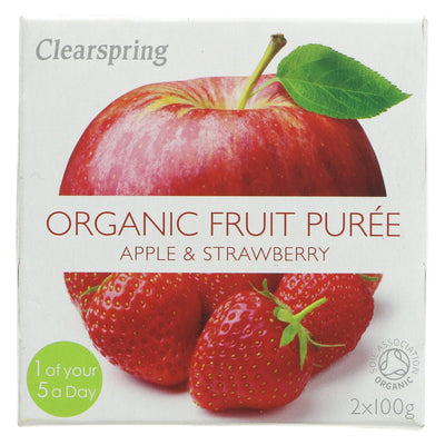 Clearspring | Apple & Strawberry Puree - Og | 2X100G