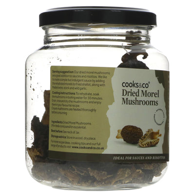 Cooks & Co Dried Morel Mushrooms - Rich, Earthy flavour. Perfect for sauces, risottos & vegan-friendly dishes.