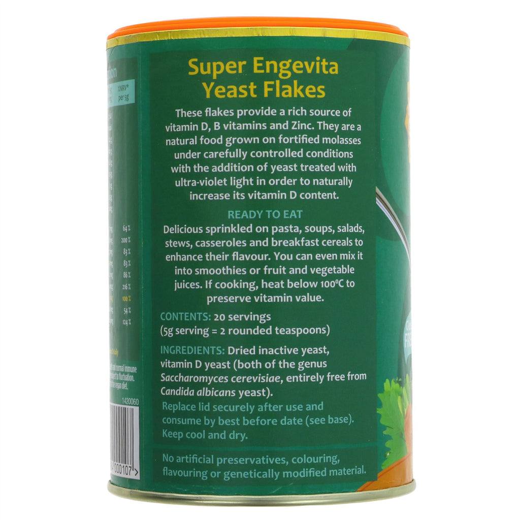 Engevita Super Yeast Flakes | Gluten-Free, Vegan, Packed with Vitamins and Zinc | Add to Recipes for a Nutritious Boost.