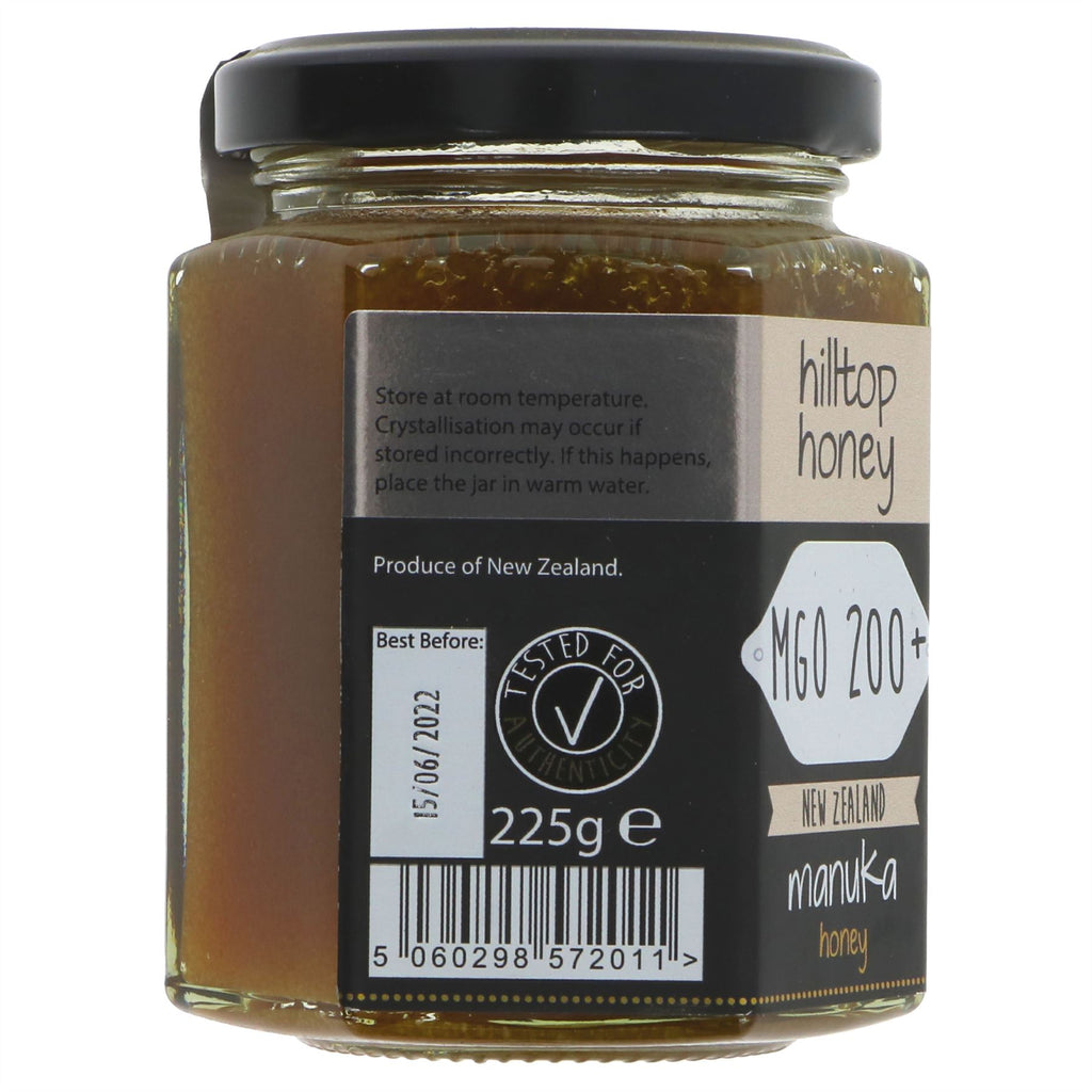 Pure & potent: Hilltop Honey Manuka Honey MGO 200+ from New Zealand beekeepers. Perfect for tea, toast & recipes. No VAT.