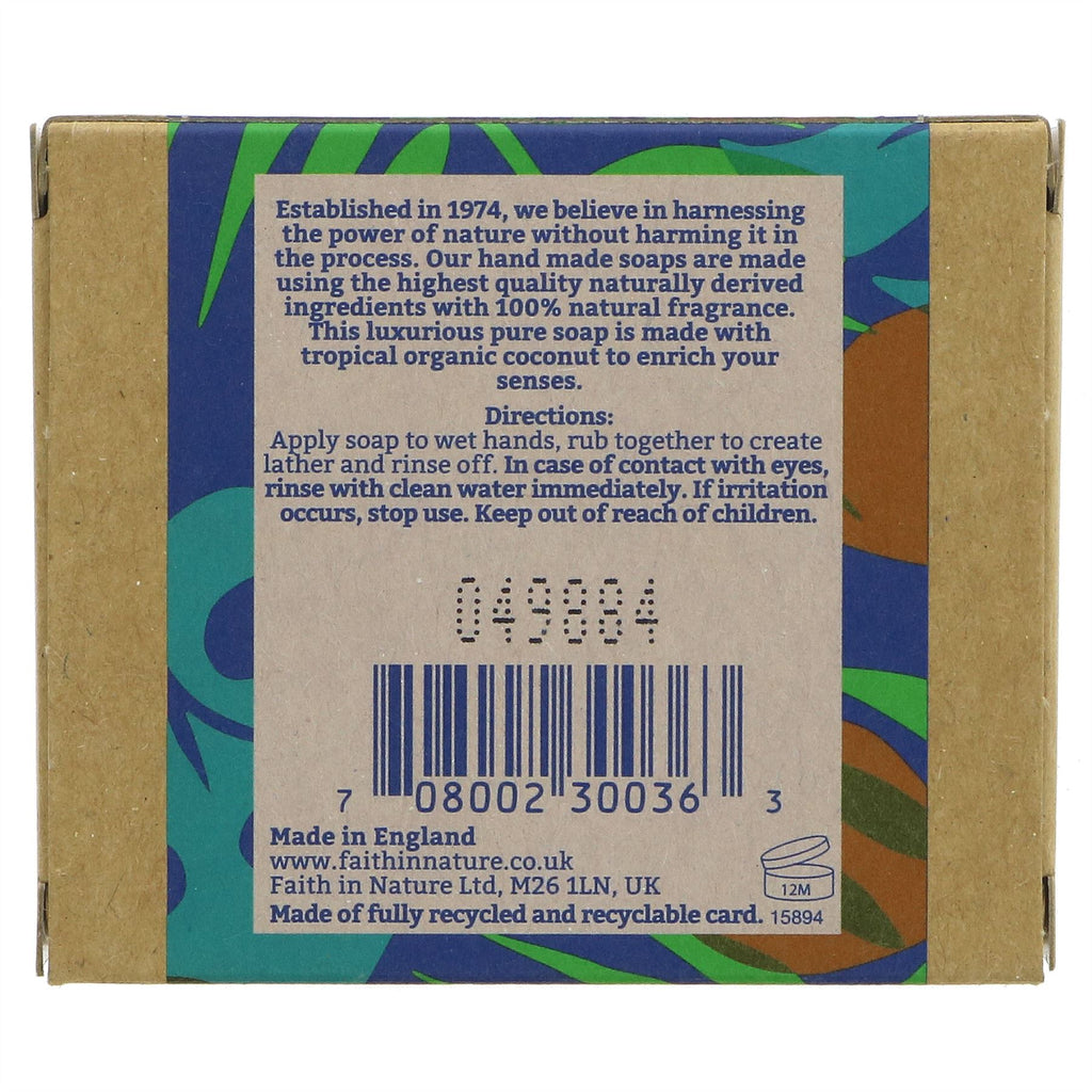 Faith In Nature Wrapped Soap Coconut - Organic and Vegan 100G