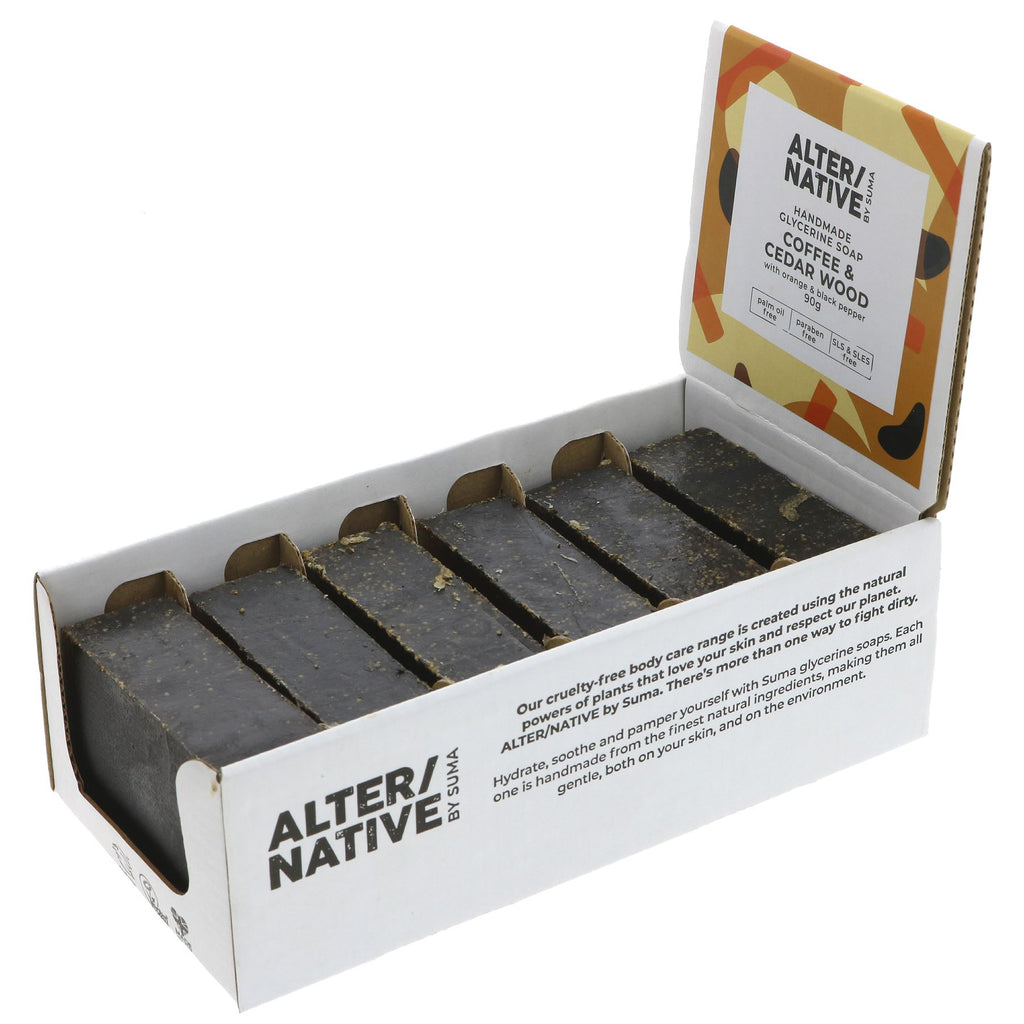 Alter/Native | Glycerine Soap - Coffee & Cedar - Invigorating-with black pepper | 90g