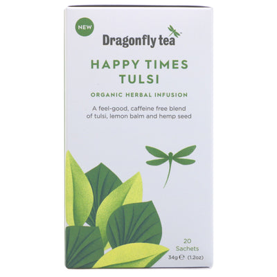 Dragonfly Tea | Happy Times Tulsi - Tulsi, Lemon Balm, Hemp Seed | 20 bags