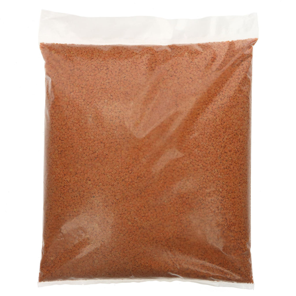 Organic Red Split Lentils - 3 KG: Ideal for soups, casseroles, curries, and packed with minerals. Vegan, no VAT.