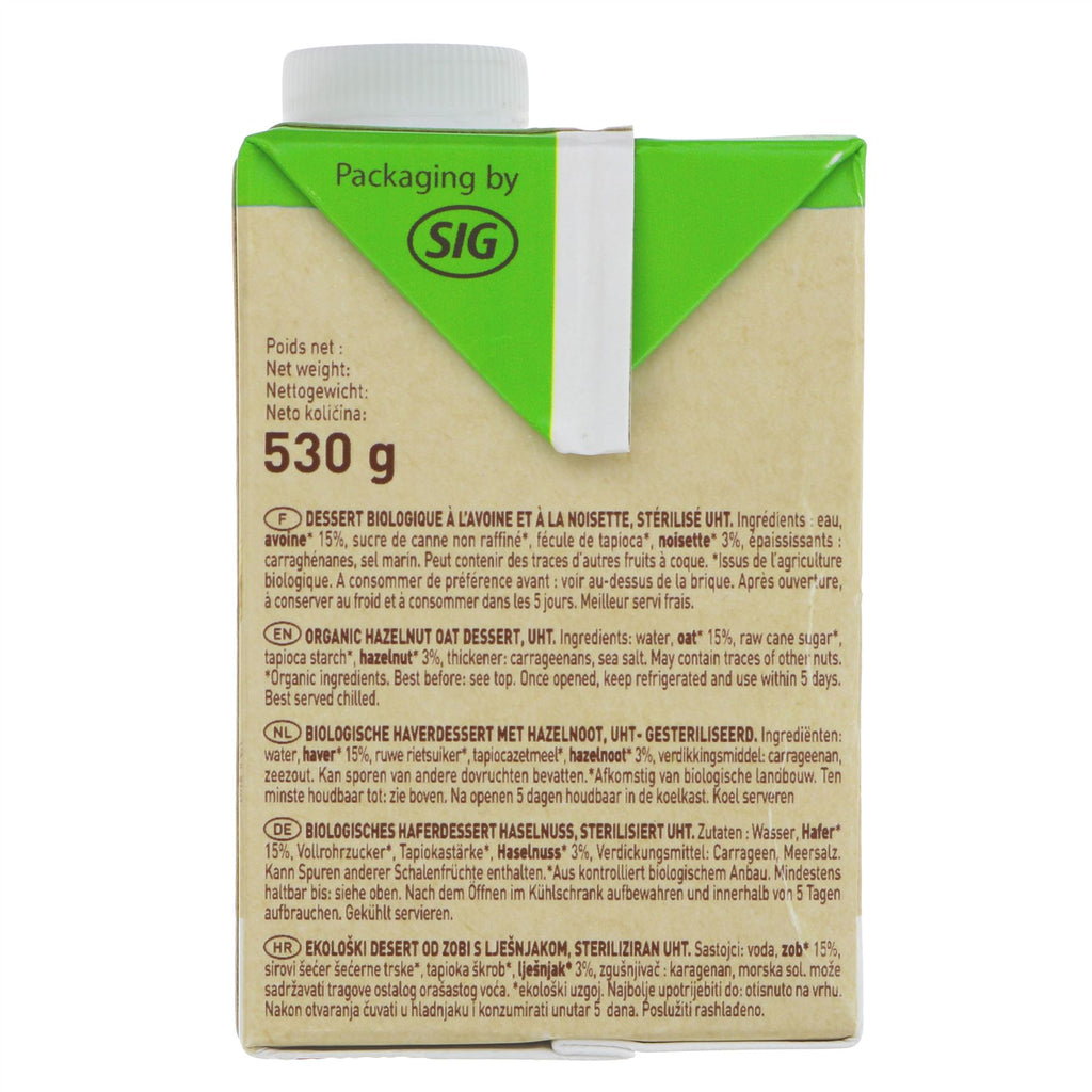 Organic Hazelnut Oat Custard - Vegan & No Added Sugar | 530g
