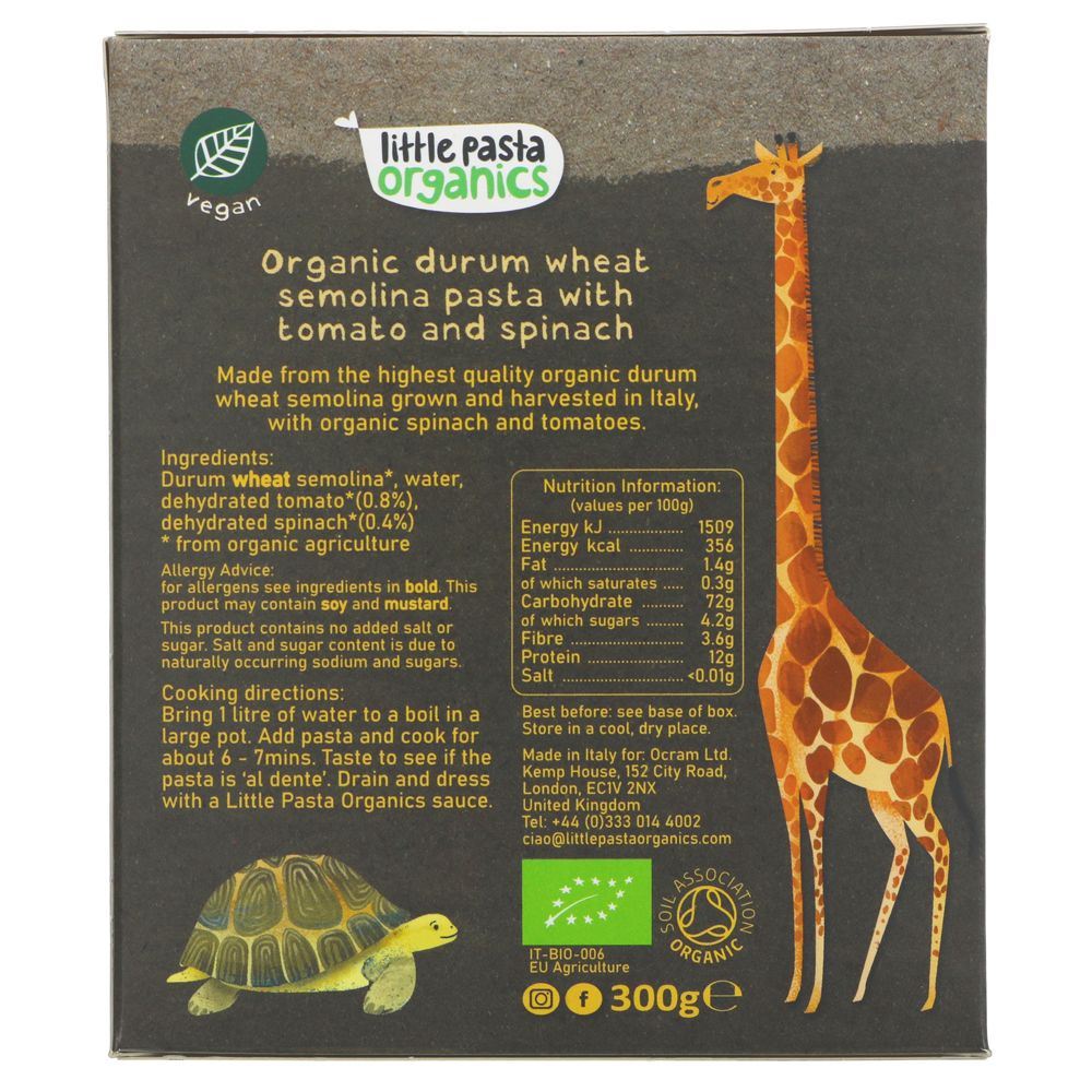 Little Pasta Organics' Tricolor Animal Pasta Shapes - organic and vegan elephant, tortoise, lion, and hippo pastas. Make mealtime fun!