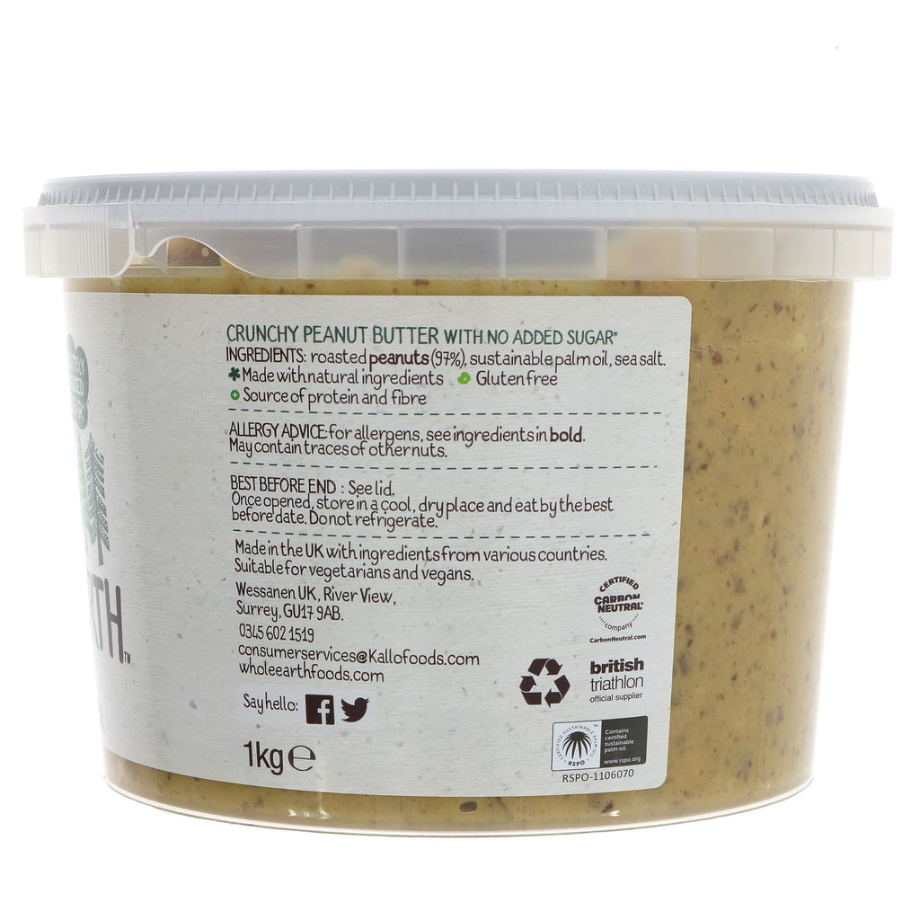 Gluten-Free & Vegan Peanut Butter | Whole Earth | 1kg | Superfood Market