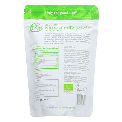 Organic Coconut Milk Powder, gluten-free, vegan, Halal and Kosher certified. 250g.