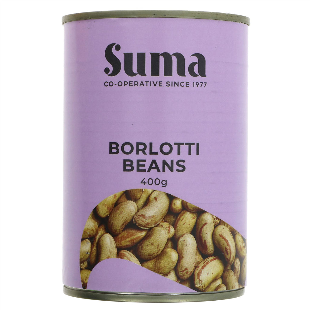 Suma Borlotti Beans - Creamy Texture, Vegan, Italian Cuisine Essential - 400g
