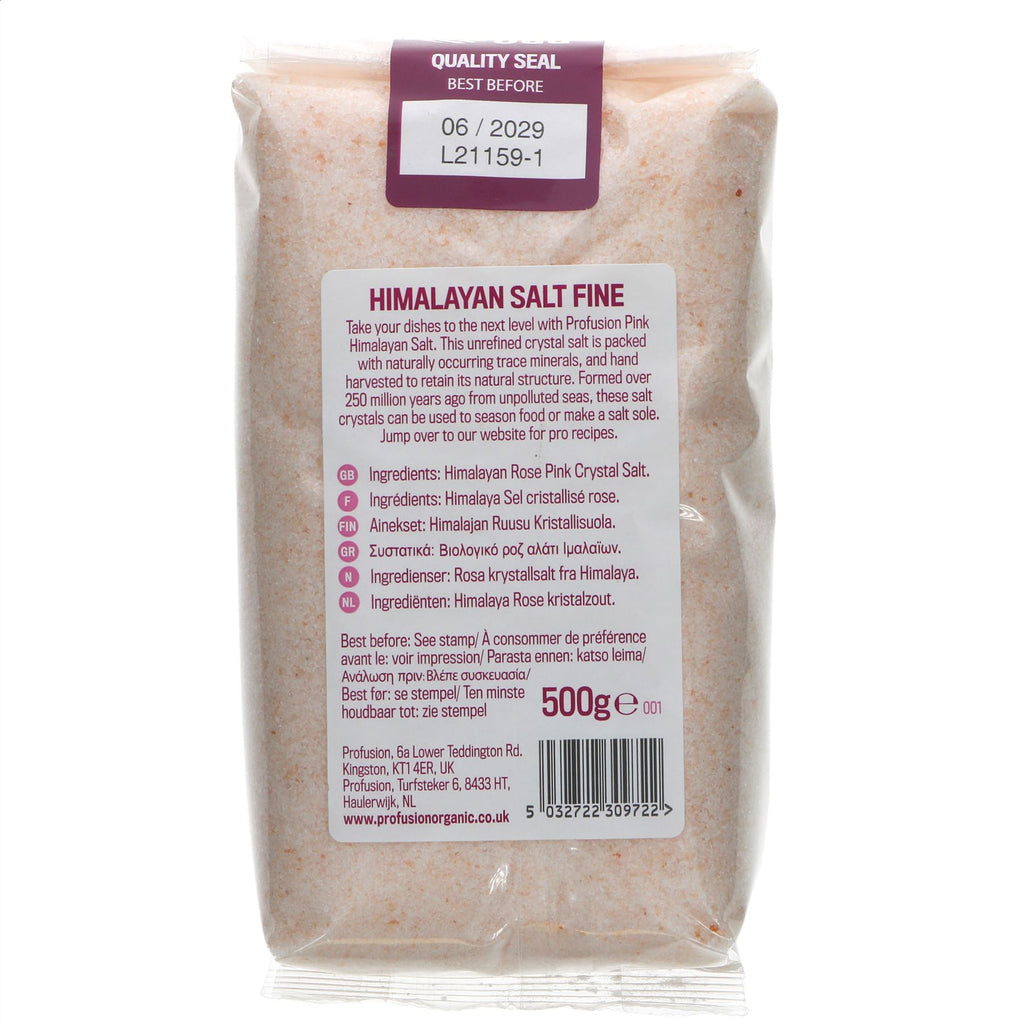 Pink Himalayan Salt Fine - High Mineral Content & Vegan-Friendly