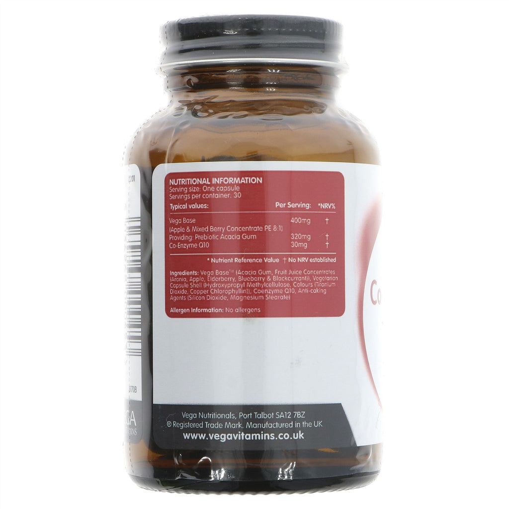 Vega Co-Enzyme Q10: Boost energy with 30mg capsules, supports brain, heart, and muscles. Vegan &