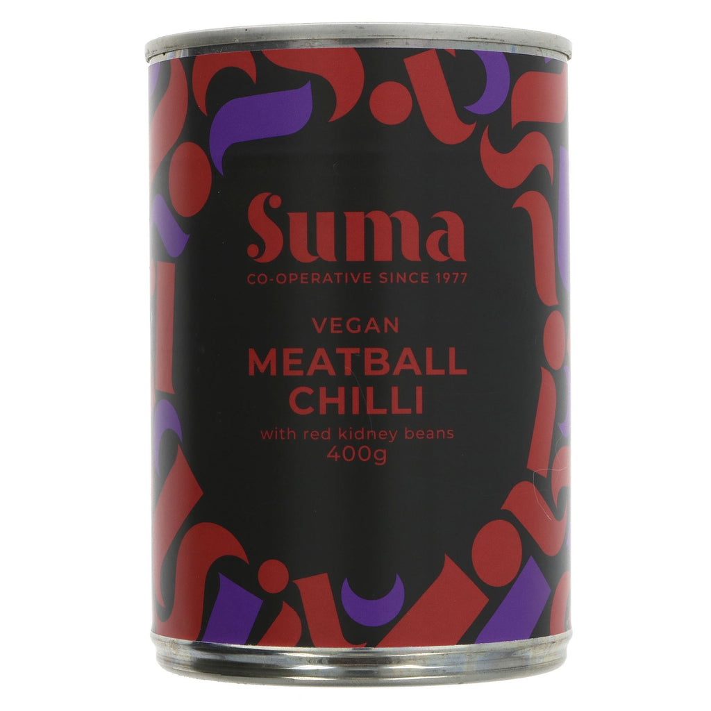 Suma Vegan Meatball Chilli - Red Kidney Beans 400g - Quick, filling & perfect paired with rice or tortilla chips!