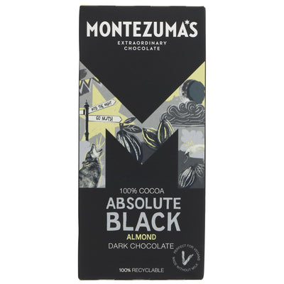 Montezuma's | Absolute Black- Almonds C/nibs | 90G
