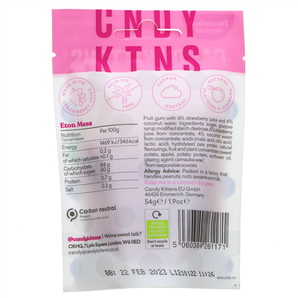 Vegan Eton Mess candy, sweet & tangy with no added sugar - perfect for satisfying your sweet tooth. #CandyKittens #SmallBags #VeganSnacks #NoAddedSugar