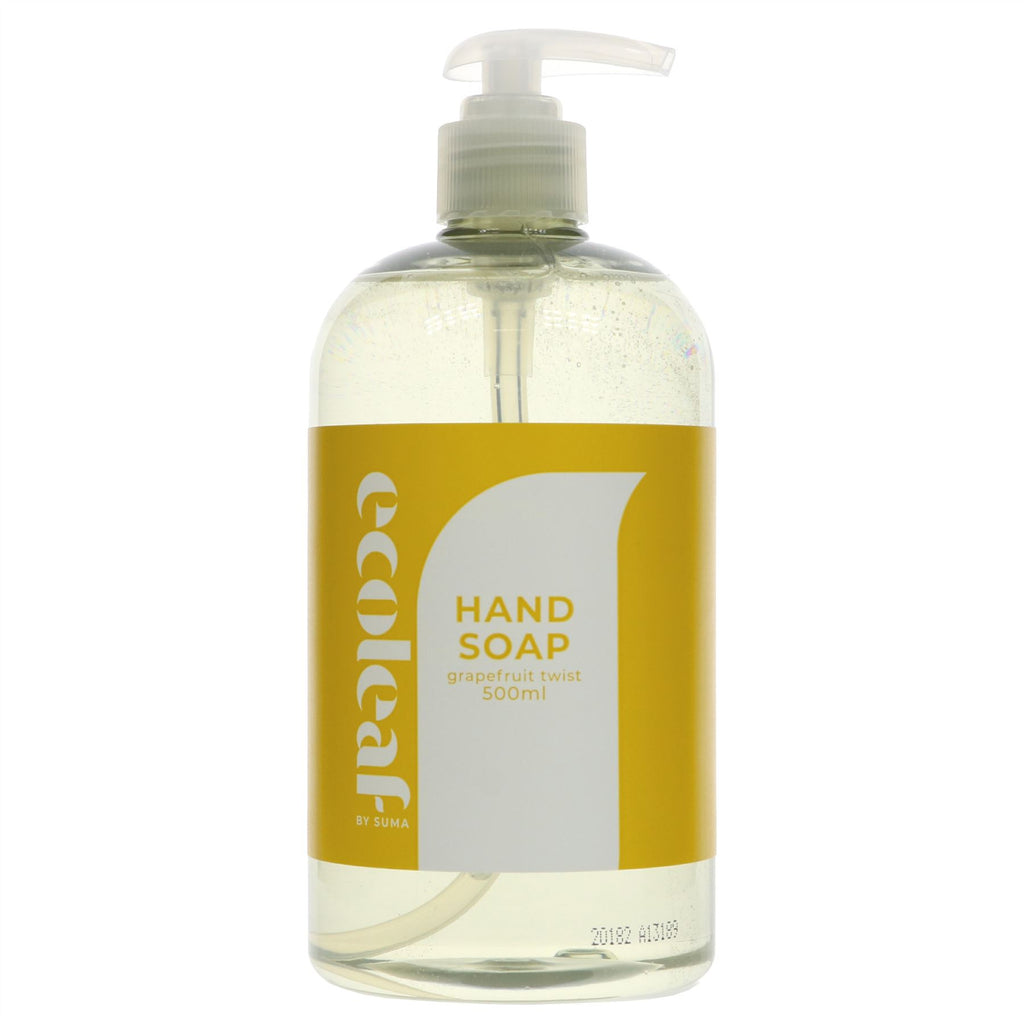 Ecoleaf Liquid Hand Soap - Grapefruit Twist | Vegan, Biodegradable, Animal-Cruelty Free. Natural Scent.