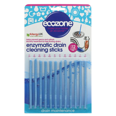 Ecozone | Enzymatic Drain Sticks | 12 x 1