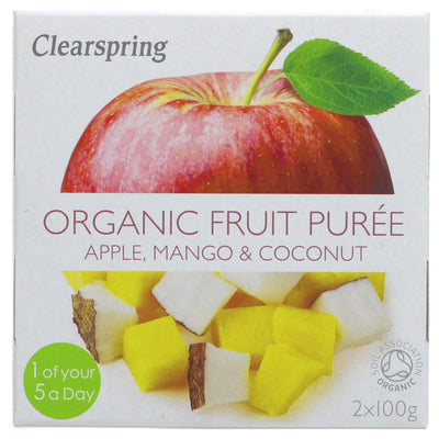 Clearspring | Apple,Mango,Coconut Puree Org | 2x100g