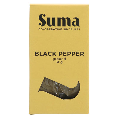 Suma's Vegan Friendly Black Pepper - Elevate Your Cooking Game Today! 30g, Ground & VAT Free.