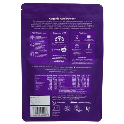 Organic Acai Powder - Nutrient-rich, vegan and gluten-free superfood perfect for smoothies, yogurt, and oatmeal.