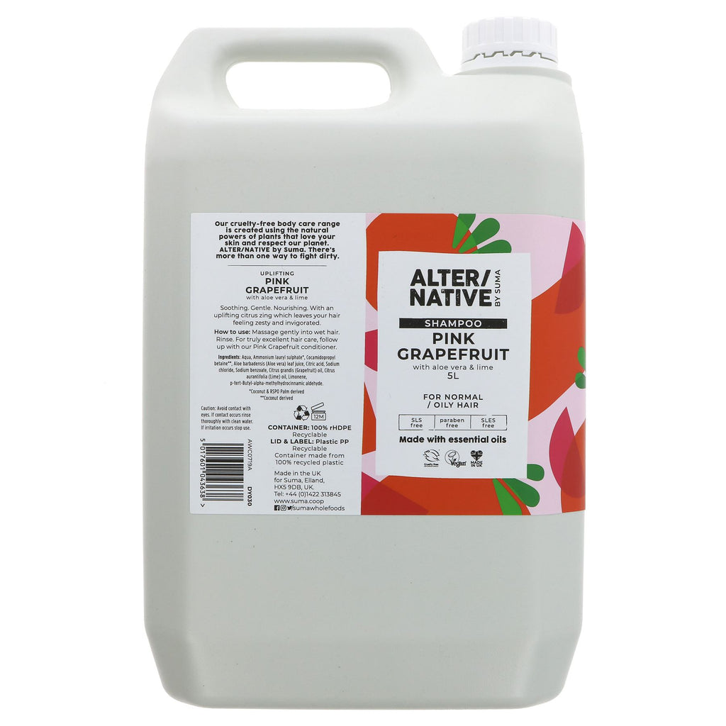 Alter/Native Pink Grapefruit Shampoo: invigorating, nourishing & vegan. Perfect for normal/oily hair. Follow up with conditioner for excellent hair care.