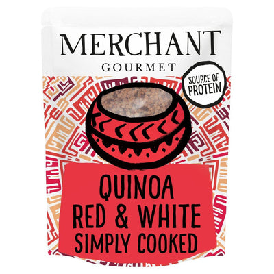 Discover the perfect base for your salads with Merchant Gourmet's Red & White Quinoa. This gluten-free and vegan option is ready-to-eat, packed with protein and fiber. Its nutty flavor and firm texture will elevate your dishes. Try it today and enjoy a wholesome meal!