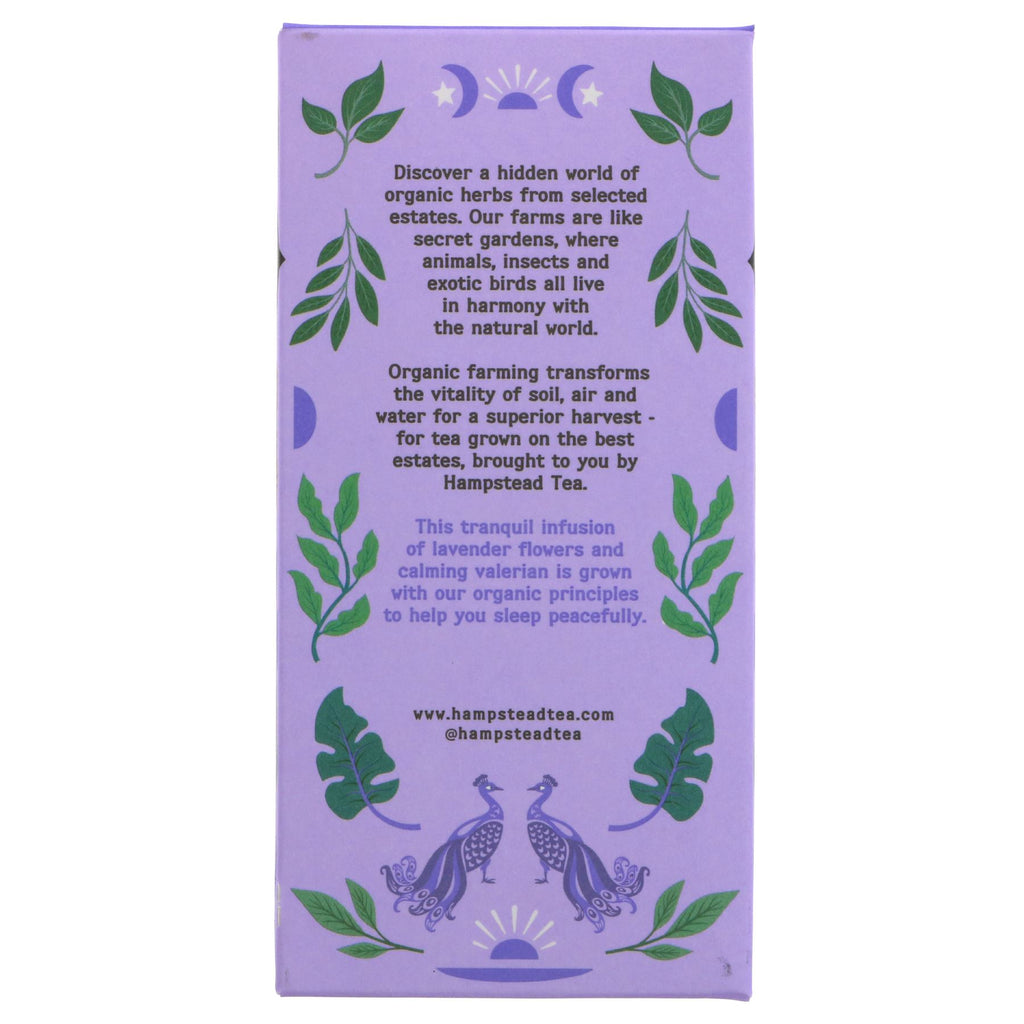 Hampstead Tea's Lavender Valerian: Biodynamic, organic and vegan. Calm your spirit with this perfect tea for meditation. 20 bags.