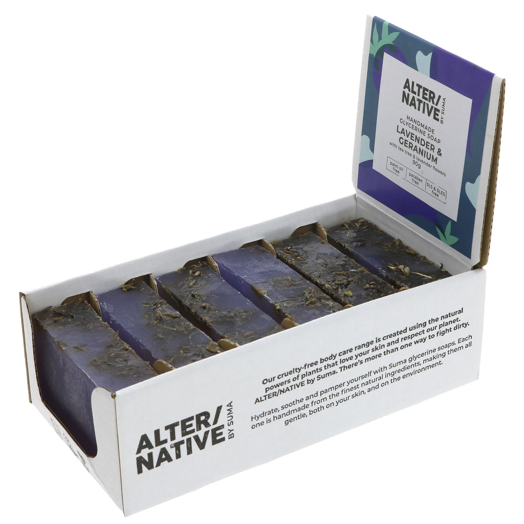 Alter/Native | Glycerine Soap - Lavender & Geranium - Relaxing-with lavender flowers | 90g