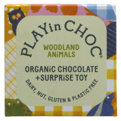 Organic, Vegan & Gluten-Free Chocolate with Toy - Playin Choc's Woodland Animal Surprise | 20g