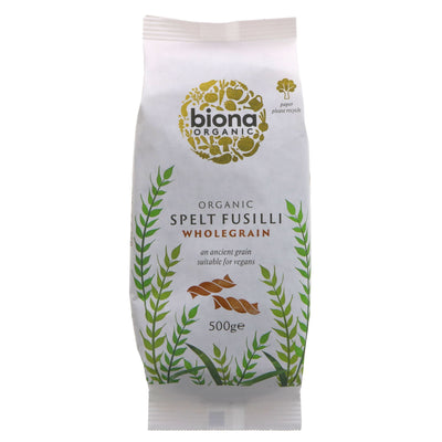 Biona | Wholewheat Spelt Fusilli Org - Traditionally Rolled | 500g