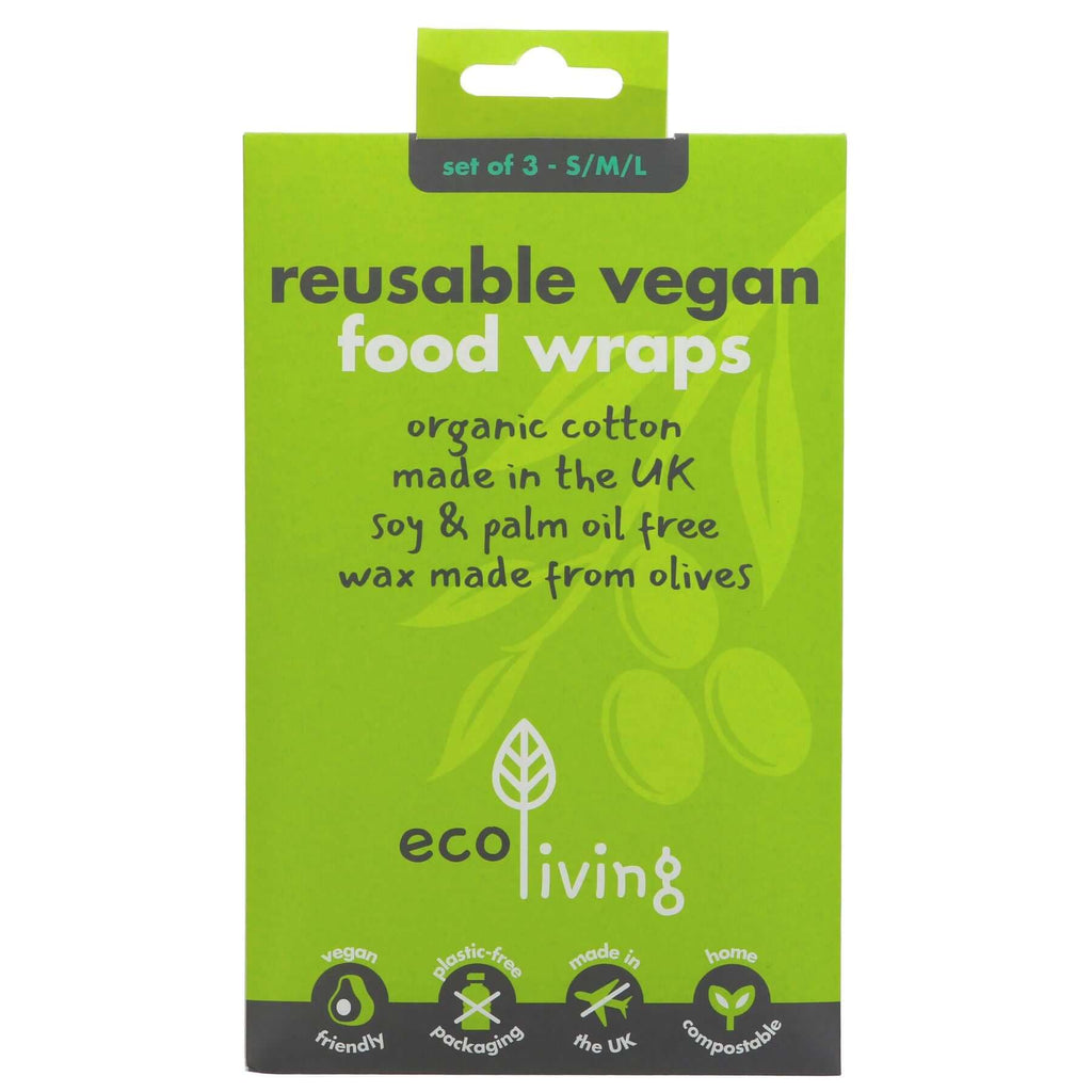 Ecoliving | Food Wraps - Vegan - Set 3, Small, Medium, Large | pack 3