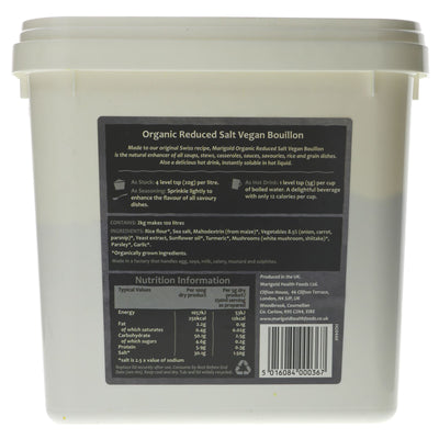 Organic Reduced Salt Bouillon - Fairtrade, Gluten-Free, Vegan - 2KG
