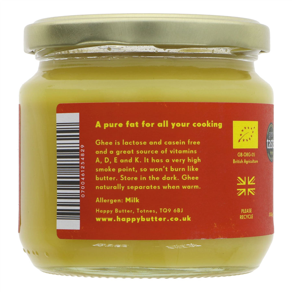 Award-winning organic ghee - perfect for cooking & baking. Rich, creamy taste, free from lactose & casein. Made with UK organic butter.