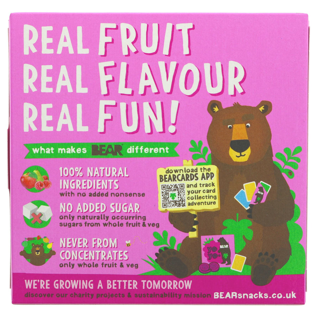 Bear Yoyos: Raspberry Multipack - 5 x 20g. Vegan, Gluten-Free, No Added Sugar. Perfect for snacking or recipes.
