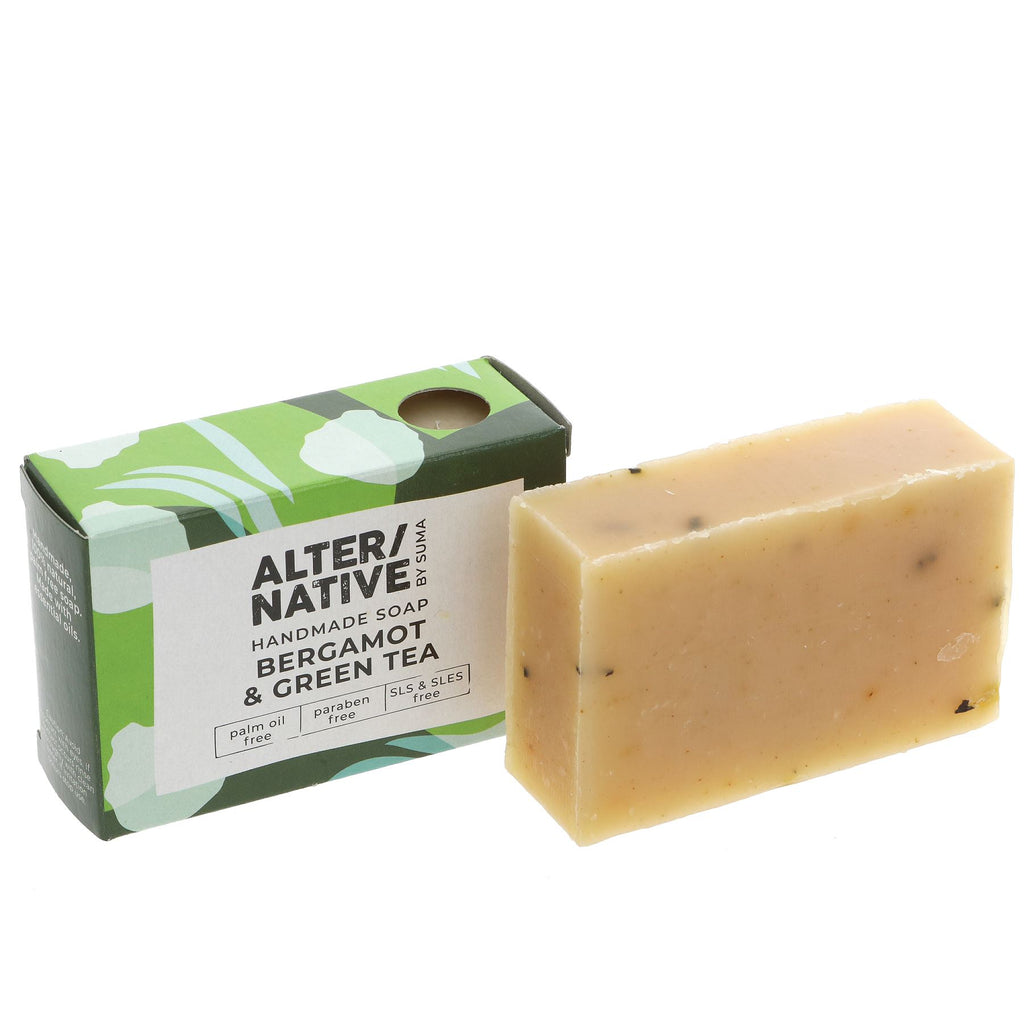 Alter/Native | Boxed Soap Bergamot & Green Tea - Uplifting - with green tea leaf | 95g