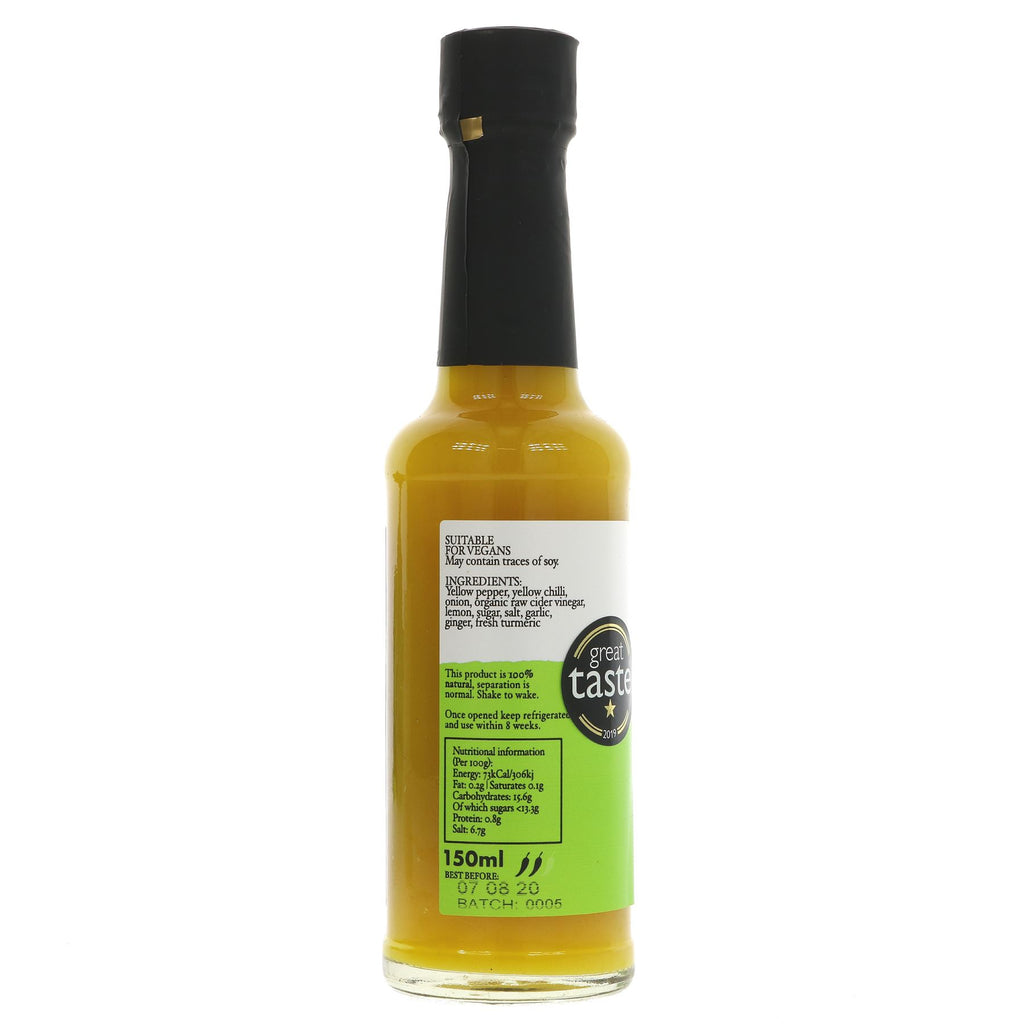Elevate meals with Eaten Alive's Preserved Lemon Hot Sauce, made with fiery fermented chillies and zesty lemons - vegan & no added sugar!