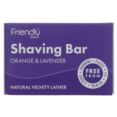 Friendly Soap | Natural Shaving Bar - Orange & Lavender | 95g