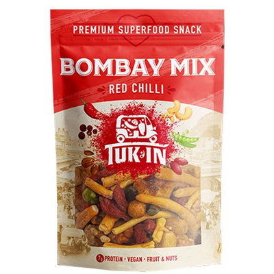 Bombay Mix - Red Chilli by Tuk In. Vegan & Super Foodie Trail Mix. Perfect for snacking or adding a spicy kick to your recipes.