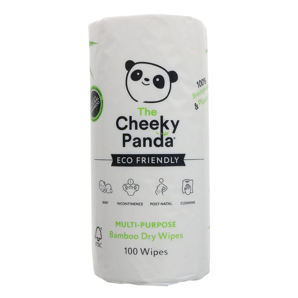 The Cheeky Panda | Multi Purpose Dry Bamboo Wipes | 100