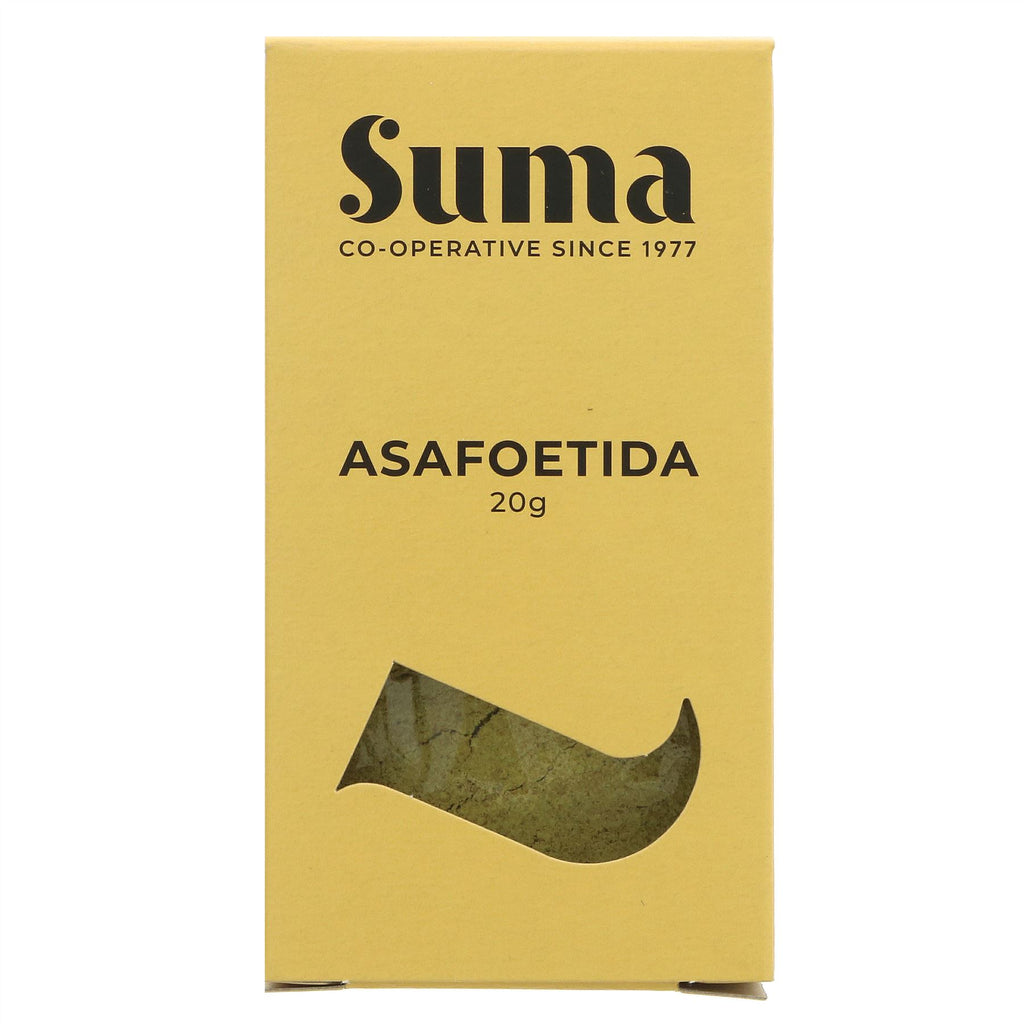 Suma's Asafoetida Compound - perfect for enhancing the flavor of vegan dishes. Sold by Superfood Market since 2014.