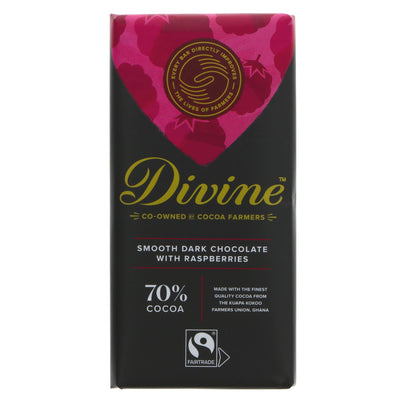 Divine | Dark Choc With Raspberries | 90g