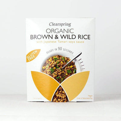 Clearspring | Brown&Wild Rice w/Tamari Sauce - Microwaveable Pouch | 250g