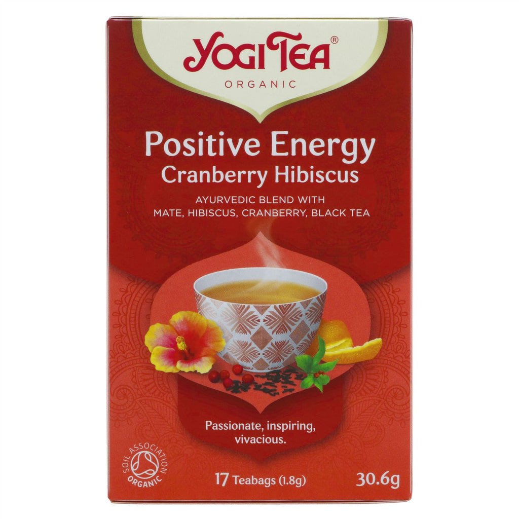 Yogi Tea | Positive Energy Cranberry Hib - Mate, Hibiscus, Cranberry | 17 bags