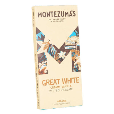 Creamy & organic white chocolate with a perfect balance of vanilla. Indulge in the smoothness of Montezuma's Great White Chocolate.
