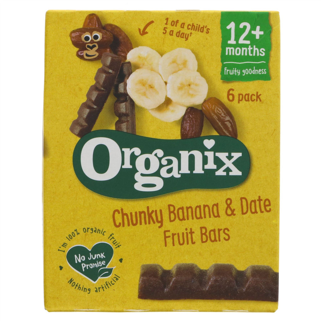 Organix | Banana & Date Chunky Fruit Bar - from 12 months | 6 x 17g