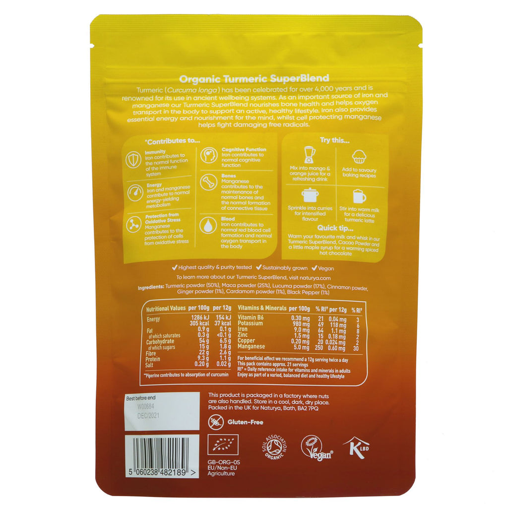 Organic Turmeric Superblend | Anti-inflammatory | Vegan & Gluten-free | Packed with Iron & Manganese