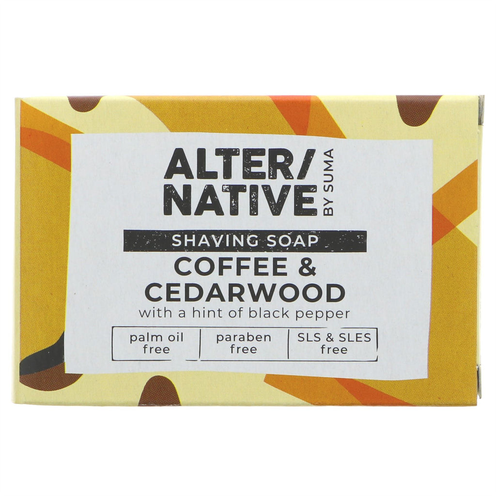 Alter/Native | Skincare - Shaving Bar Cedarwood - With coffee , orange & tea tree | 95g