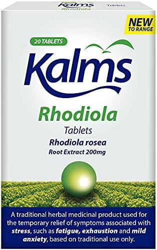 Kalms Rhodiola: Natural stress relief with Rhodiola Root Extract 200mg. Promotes relaxation & supports mental clarity.